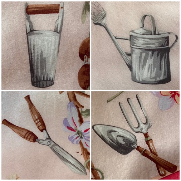 👒 Talbots, Vintage Perennial Millennial Floral Silk Scarf - Picture 13 of 16